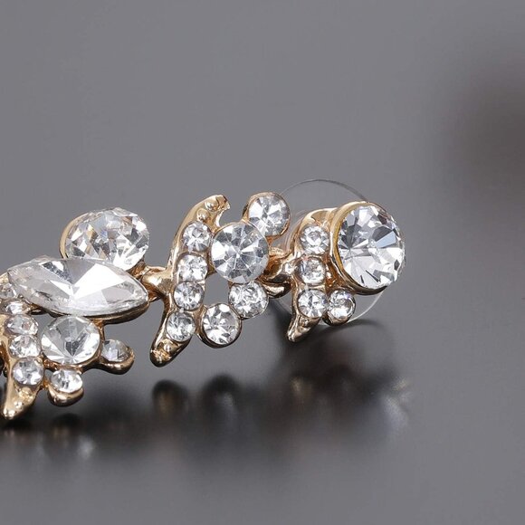 Women's Wedding Earrings for Brides Dangling Rhinestone Crystal Chandelier Earri - Picture 5 of 6